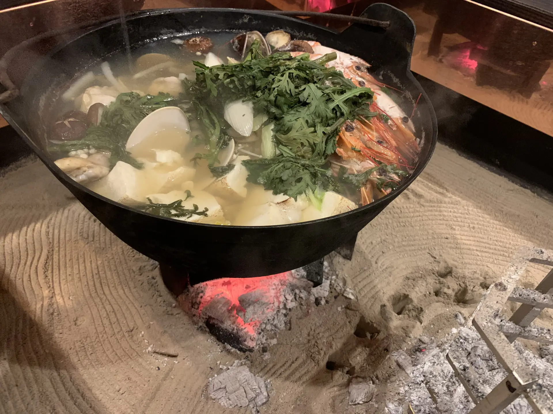 Irori hearth meal