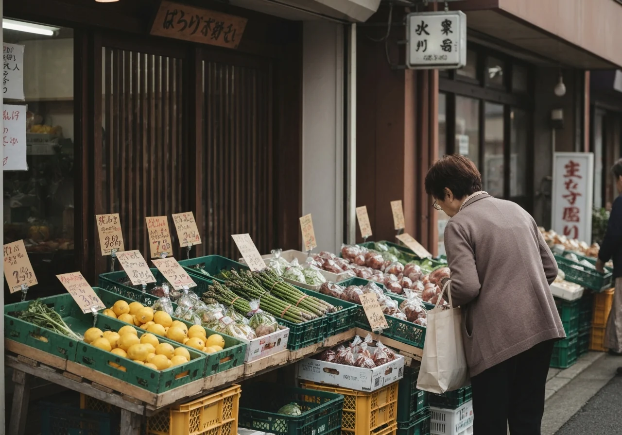 Local greengrocer in Hayama